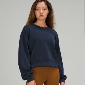 Lululemon Perfectly Oversized Crop Crew True Navy